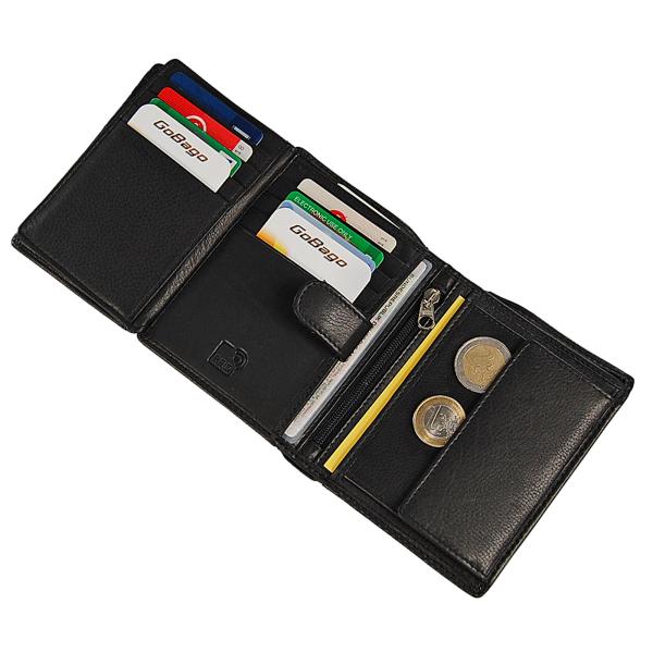 Herren Geldbörse Echtes Leder Geldbeutel RFID Blocker Herrenbörse 60951