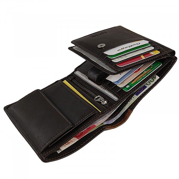 Herren Geldbörse Echtes Leder Geldbeutel RFID Blocker Herrenbörse 60951