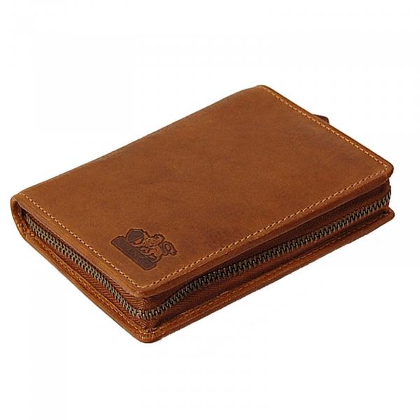 Herren Reißverschluss Geldbörse Leder Herrenbörse Portemonnaie Geldbeutel 35009